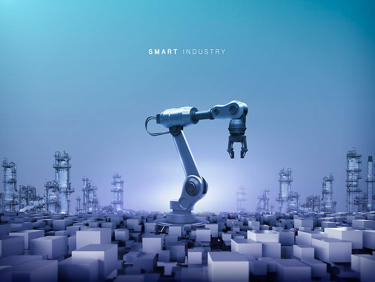 智造未來 工業(yè)4.0時代下的自動化科技海報設(shè)計